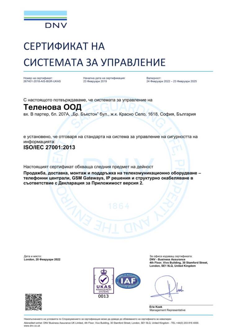 Теленова ISO 27001